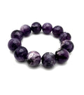 Chevron Amethyst Beaded Bracelet- 12mm