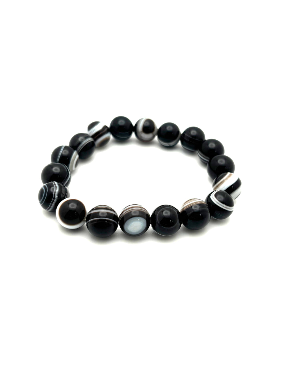 Eye-Agate Beaded Bracelet