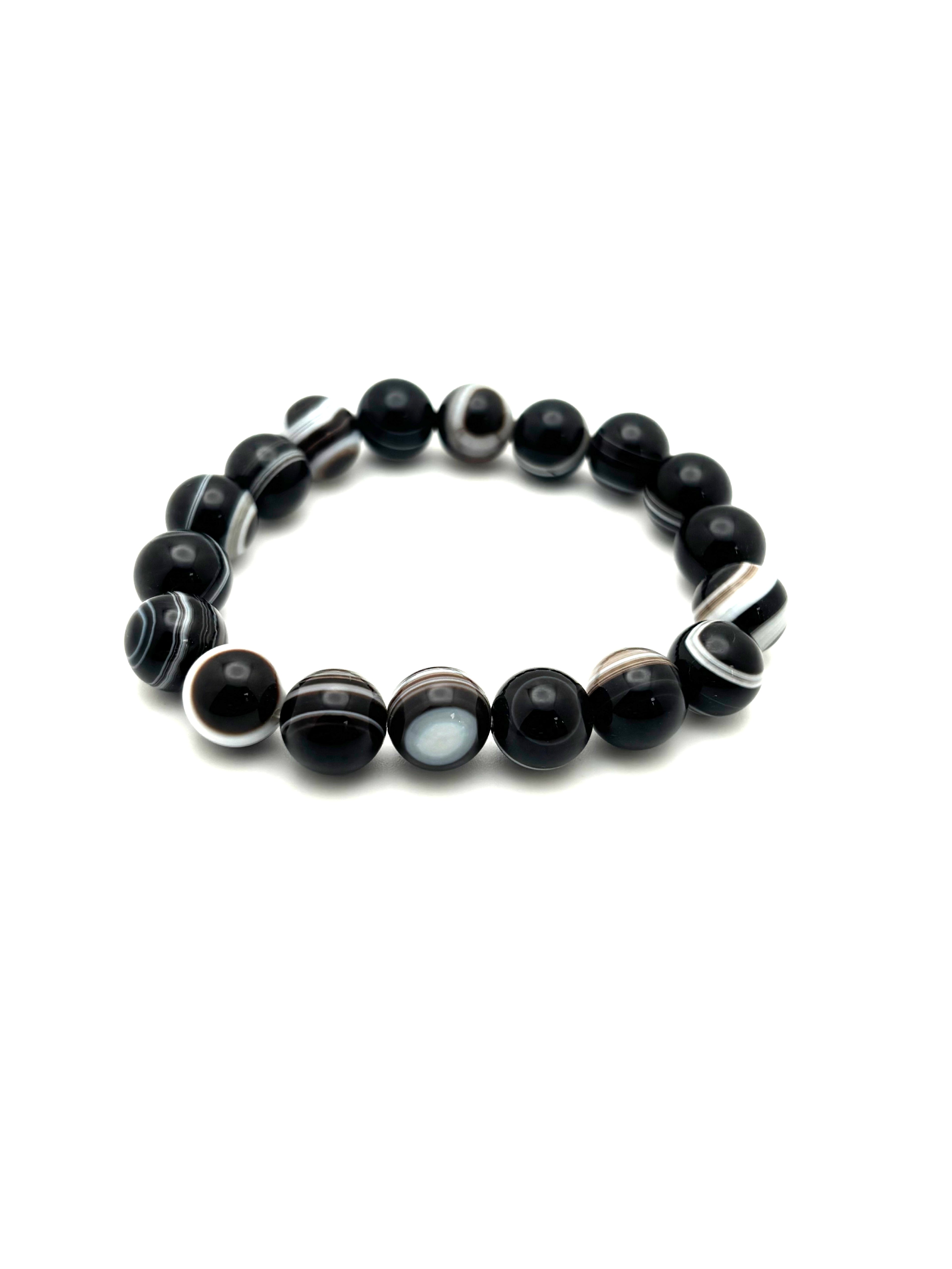 Eye-Agate Beaded Bracelet