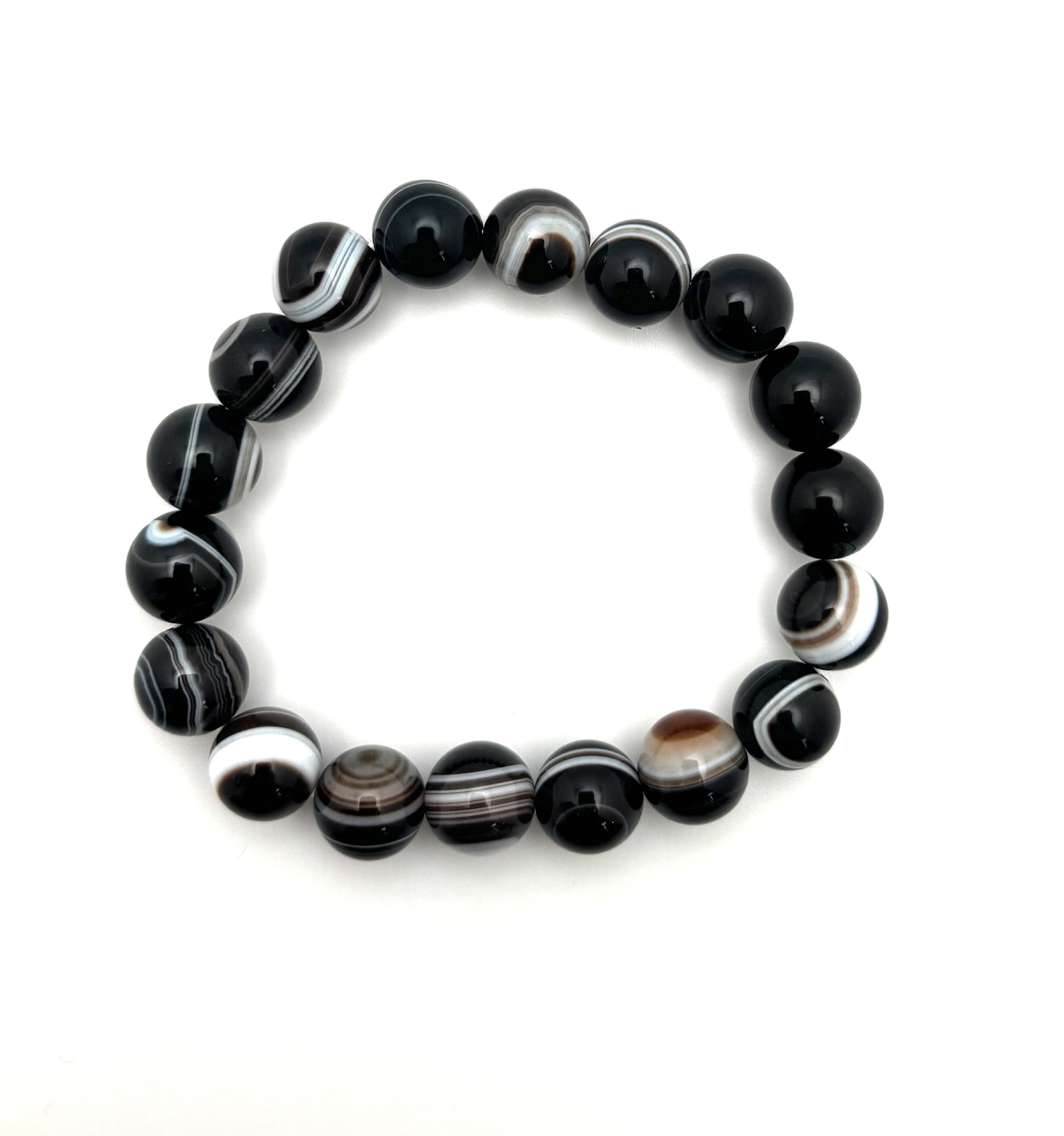 Eye-Agate Beaded Bracelet