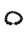 Black Onyx and Hematite Beaded Bracelet